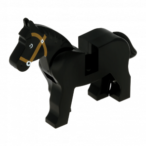 Фігурка Lego Horse with Black and White Eyes White Pupils and Medium Nougat Bridle Animals Земля 4493c01pb07 1 4587388 Black Б/У