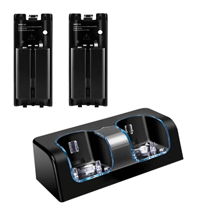 Зарядное Устройство RMC Wii Dual-Seat Charger + 2 Аккумуляторы Black 0.5m Новый - Retromagaz