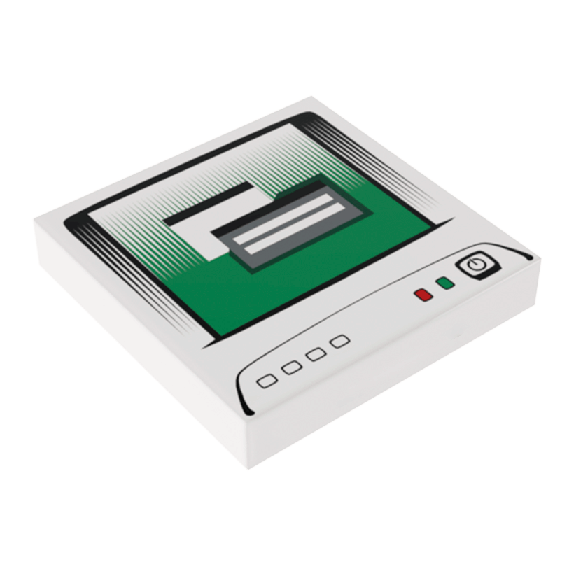 Плитка 2шт Lego Декоративная Groove with Computer Monitor with Dark Bluish Gray Circle Power 2 x 2 3068bpb0062 3068bpb0381 4289304 White Б/У - Retromagaz