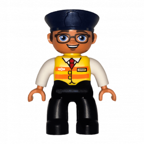 Фигурка Lego Duplo Boy Boy Black Legs White Shirt 47394pb254 Б/У Нормальный