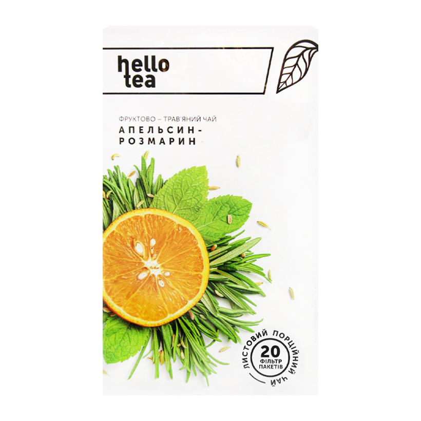 Чай Пакетированный Травяной, Фруктовый Hello Tea Апельсин Розмарин 40g - Retromagaz