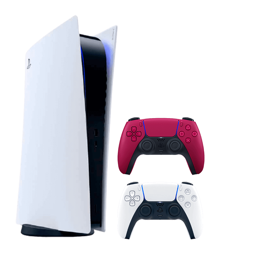 Набір Консоль Sony PlayStation 5 Digital Edition 825GB White Новий + Геймпад Бездротовий DualSense Cosmic Red - Retromagaz