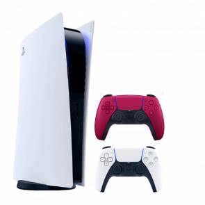 Набір Консоль Sony PlayStation 5 Digital Edition 825GB (9907381) White Новий  + Геймпад Бездротовий DualSense Cosmic Red - Retromagaz