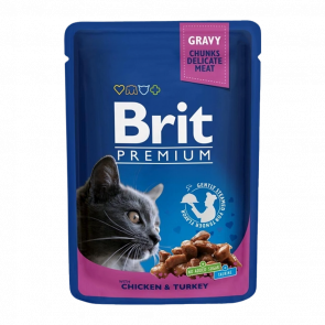 Вологий Корм для Котів Brit Premium Індичка Курка 100g - Retromagaz