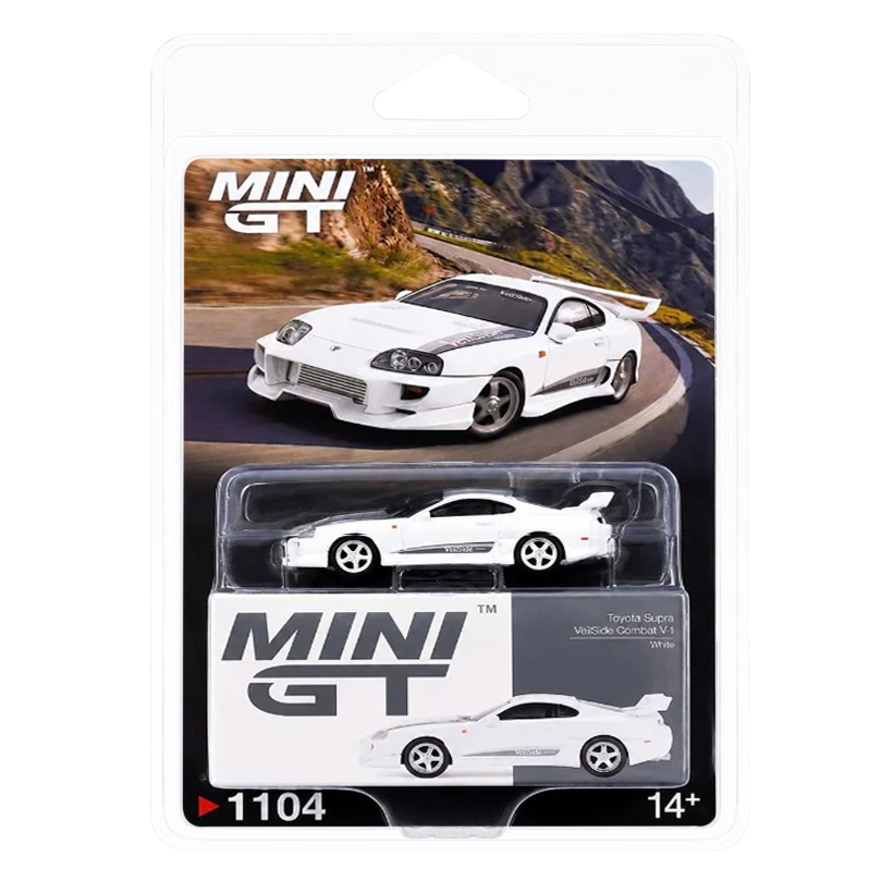Машинка Premium MINI GT Toyota Supra VeilSide Combat V-I Red Blister packaging 1:64 MGT01104-BL White - Retromagaz