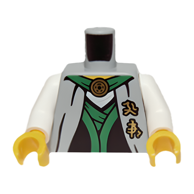 Туловище Lego Другое Ninjago Robe with Green Sash Lord Garmadon Ninjago 973pb1581c01 njo0094 6057719 Light Bluish Grey Б/У - Retromagaz