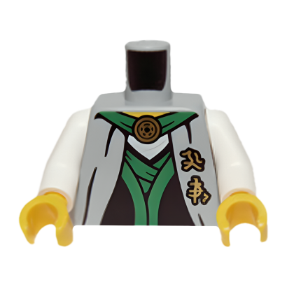 Тулуб Lego Ninjago Robe with Green Sash Lord Garmadon 973pb1581c01 njo094 6057719 Light Bluish Grey Б/У - Retromagaz