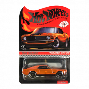 Машинка Premium Hot Wheels '70 Ford Mustang Boss 302 Red Line Club RLC 1:64 GXJ22 Orange - Retromagaz