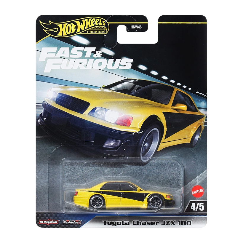 Машинка Premium Hot Wheels Toyota Chaser JZX 100 Fast & Furious 1:64 JBL89 Yellow - Retromagaz
