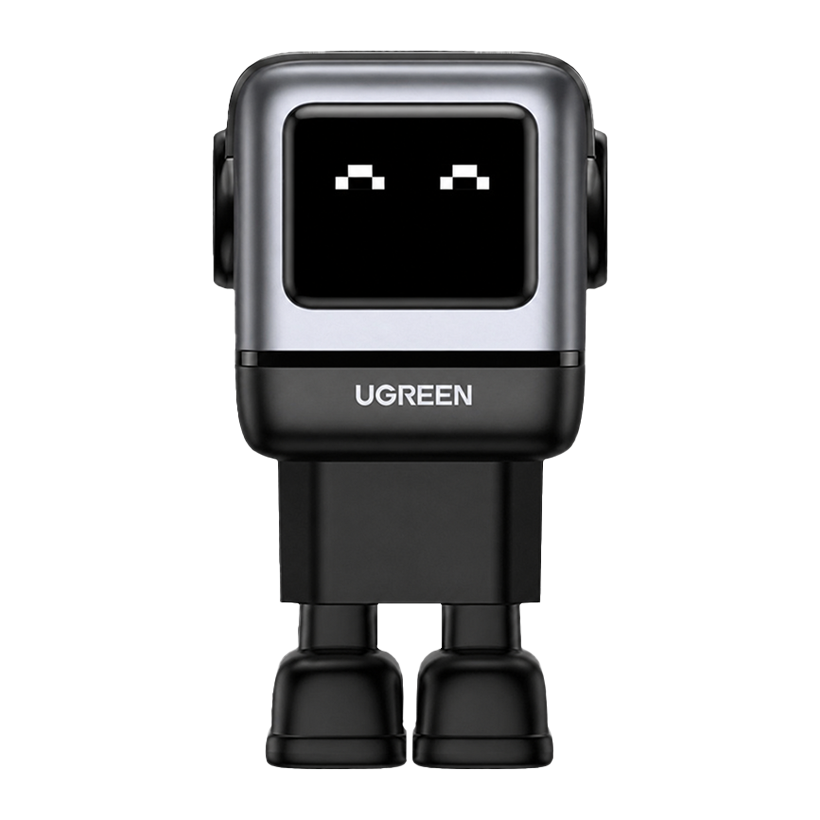 Зарядное Устройство Ugreen Gan Robot tech Fast Charger Power Adapter 65W USB Type-C 2шт. + USB Grey - Retromagaz