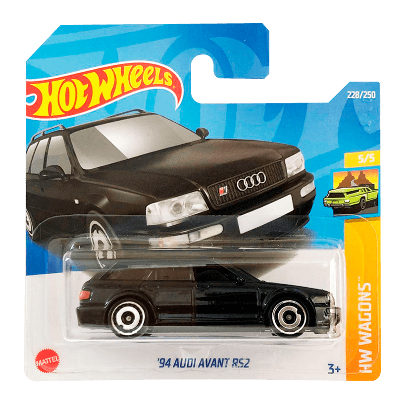 Машинка Базова Hot Wheels '94 Audi Avant RS2 Wagons 1:64 HCT69 Black - Retromagaz