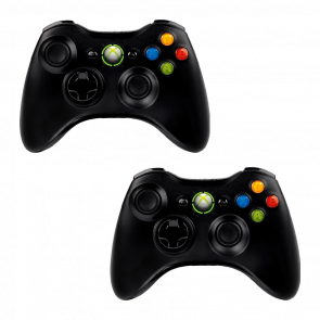 Набор Геймпад 2шт Беспроводной Microsoft Xbox 360 Black Б/У - Retromagaz