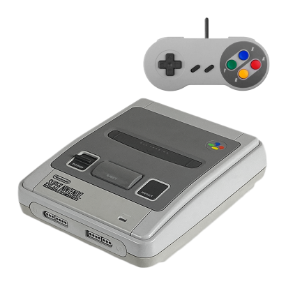 Набор Консоль Nintendo SNES FAT Europe Light Grey Б/У + Геймпад Проводной RMC Grey 1.5m Новый - Retromagaz