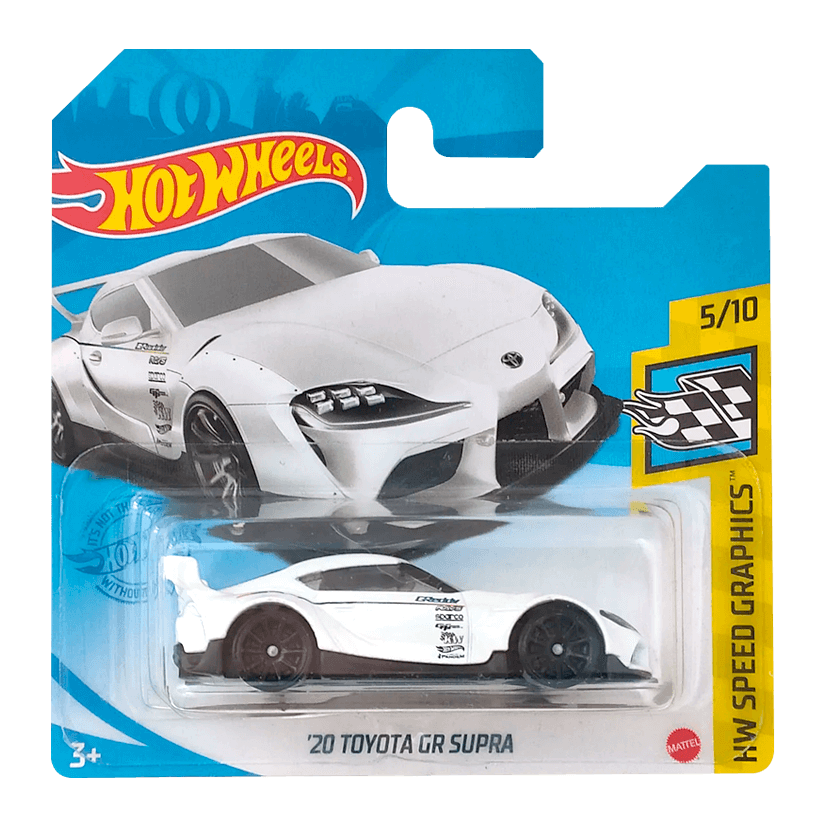Машинка Базова Hot Wheels '20 Toyota GR Supra Speed Graphics 1:64 GRX20 White - Retromagaz