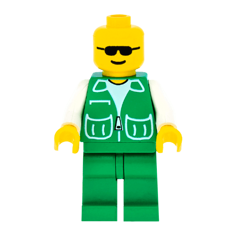 Фігурка Lego People 973p73 Jacket Green with 2 Large Pockets City game002 Б/У - Retromagaz