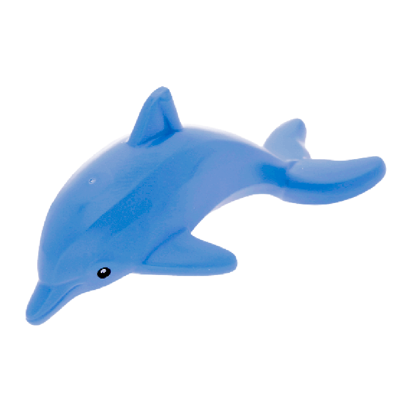 Фігурка Lego Вода Dolphin Bottom Axle Holder with Black Eyes and White Pupils Animals 33499pb01 6192855 Medium Blue Б/У - Retromagaz