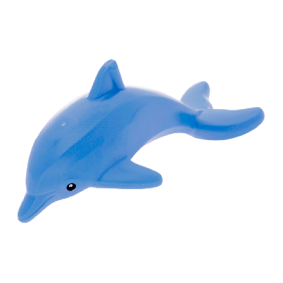 Фигурка Lego Dolphin Bottom Axle Holder with Black Eyes and White Pupils Animals Вода 33499pb01 6192855 Medium Blue Б/У - Retromagaz
