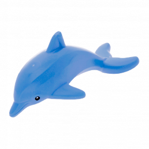 Фигурка Lego Dolphin Bottom Axle Holder with Black Eyes and White Pupils Animals Вода 33499pb01 6192855 Medium Blue Б/У - Retromagaz
