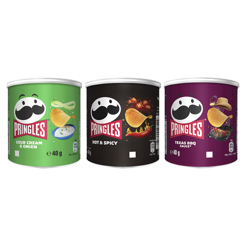 Набір Чипси Pringles Mini Sour Cream & Onion 40g  + Mini Hot & Spicy + Mini Texas BBQ - Retromagaz