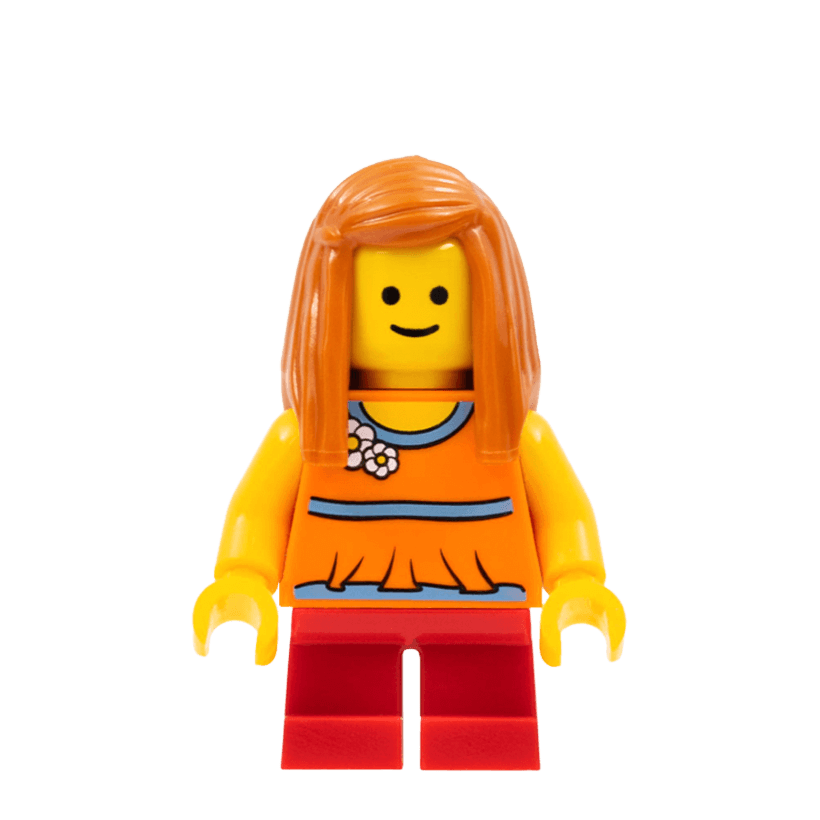 Фігурка Lego People 973pb0638 Child Gir Orange Torso Halter Top City twn161 Б/У - Retromagaz