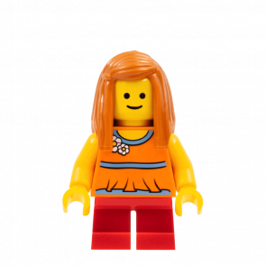 Фигурка Lego 973pb0638 Child Gir Orange Torso Halter Top City People twn161 1 Б/У