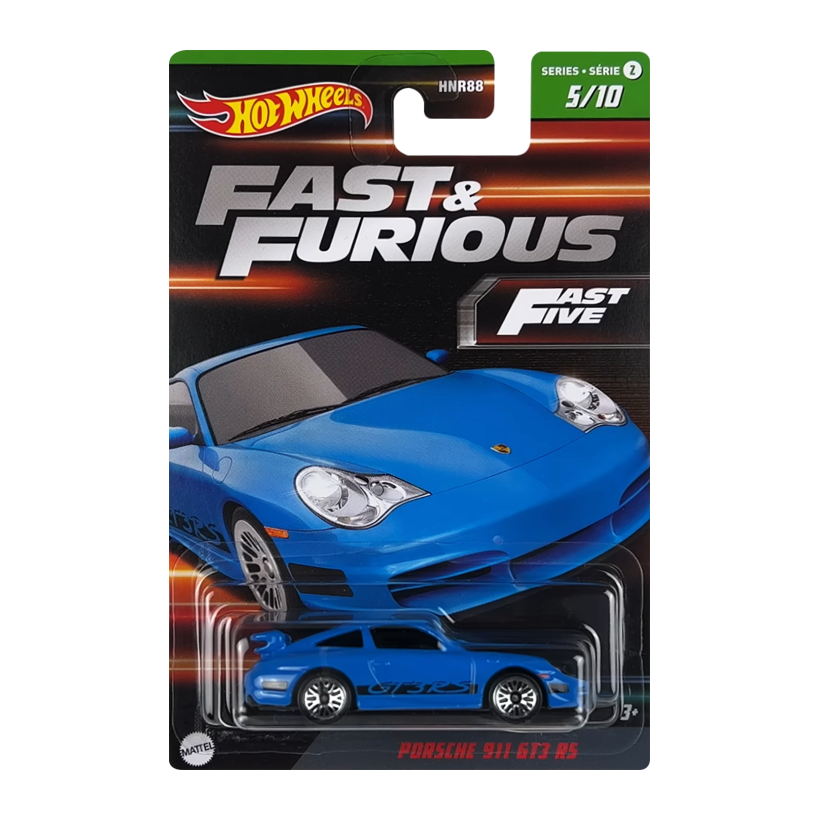 Тематическая Машинка Hot Wheels Porsche Porsche 911 GT3 RS Fast & Furious 1:64 HNR88/HNT05 Light Blue - Retromagaz
