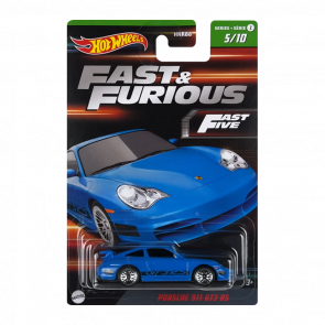 Тематическая Машинка Hot Wheels Porsche 911 GT3 RS Fast & Furious 1:64 HNR88/HNT05 Light Blue - Retromagaz