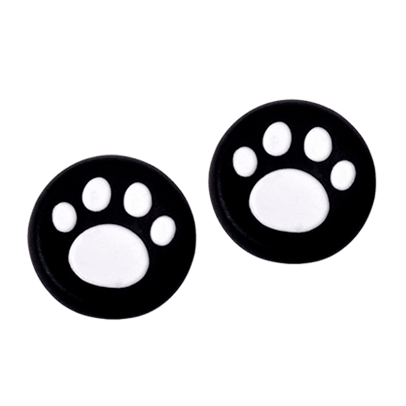 Накладки на Стики 2шт RMC Cat Paw PlayStation 5 4 3 2 1 Xbox Series One 360 Switch 2 Black - Retromagaz
