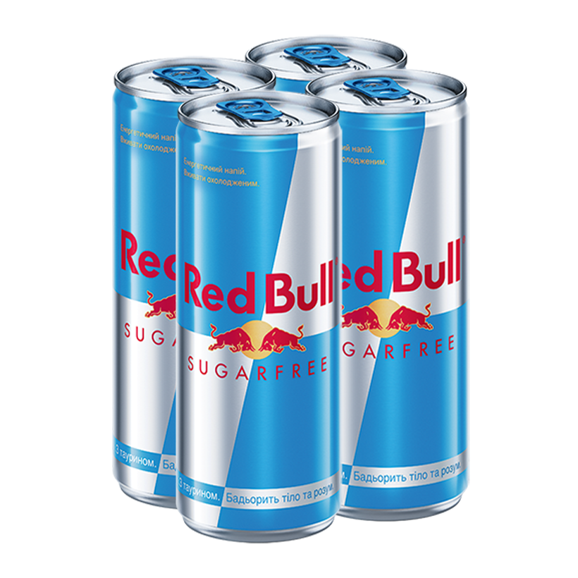 Набір Напій Енергетичний 4шт Red Bull Sugar Free 250ml - Retromagaz