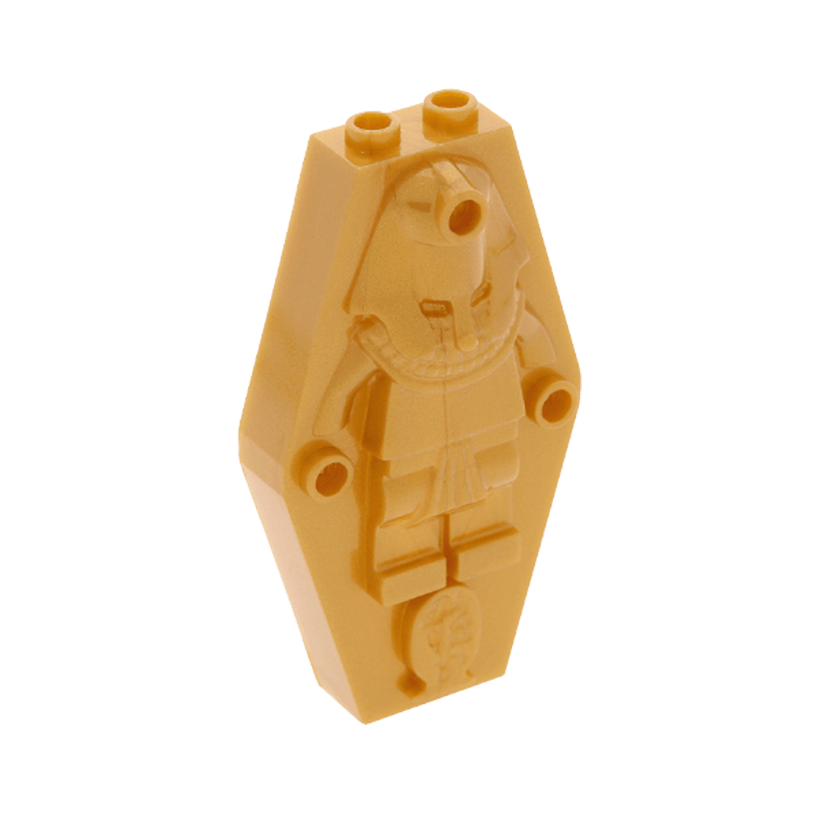 Ємність Lego Container Coffin Lid with Embossed Mummy Sarcophagus 1 x 4 x 6 30164 4614590 6116543 Pearl Gold Б/У - Retromagaz