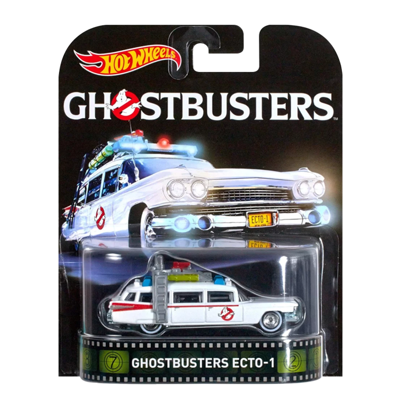 Машинка Premium Hot Wheels Cadillac Ghostbusters Ecto-1 Rep. Entertainment 1:64 DJF42 White - Retromagaz