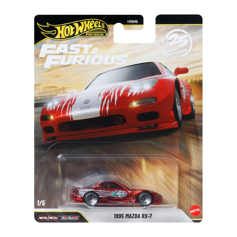 Машинка Premium Hot Wheels 1995 Mazda RX-7 Chase Fast & Furious 1:64 JHW71 Red - Retromagaz