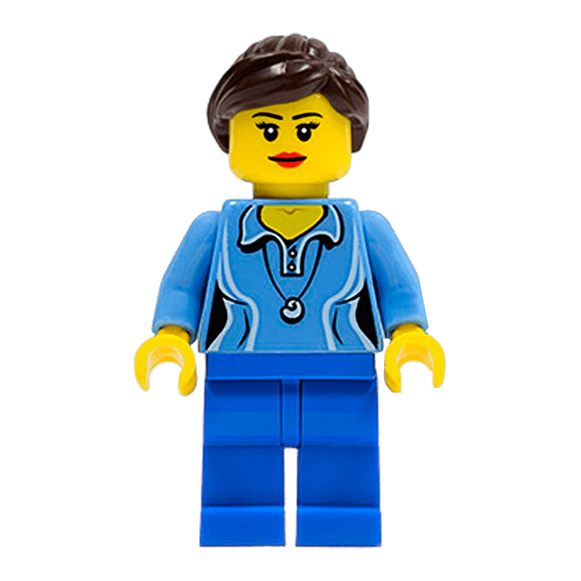 Фігурка Lego People 973pb0984 Medium Blue Shirt with Two Buttons City twn213 Б/У - Retromagaz