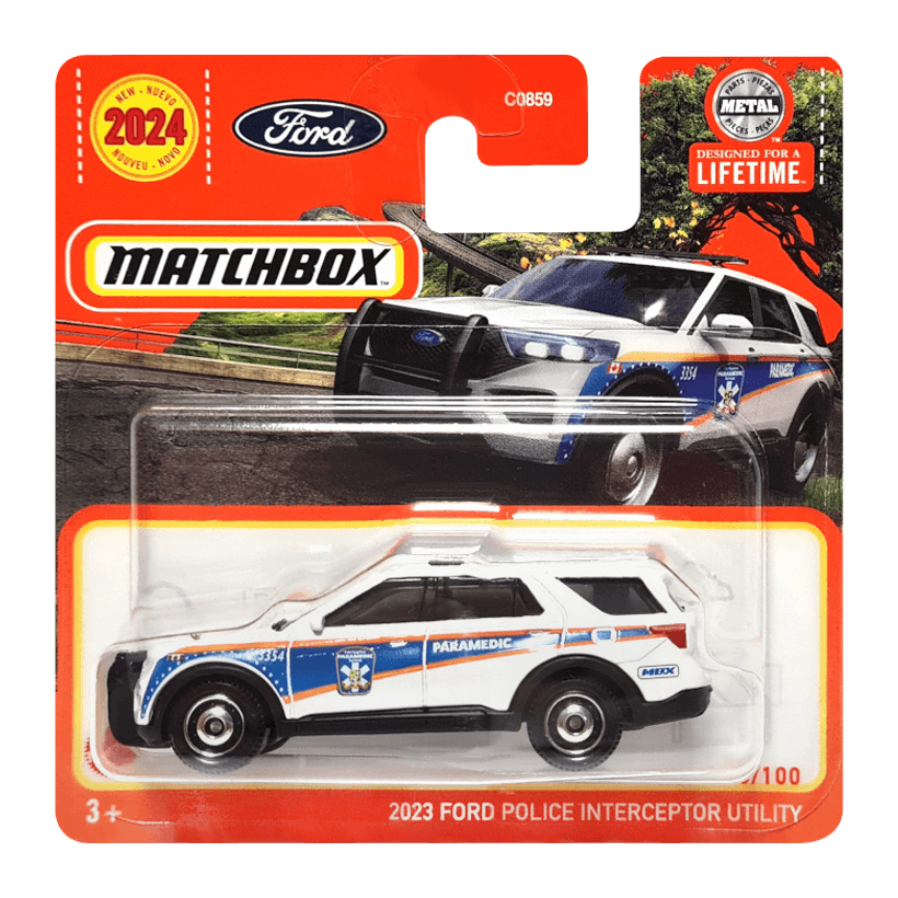Машинка Большой Город Matchbox 2023 Ford Police Interceptor Utility Highway 1:64 HVN42 White - Retromagaz