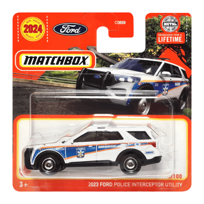 Машинка Велике Місто Matchbox 2023 Ford Police Interceptor Utility Highway 1:64 HVN42 White - Retromagaz