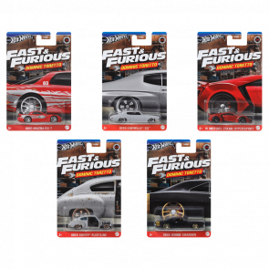 Набір Тематична Машинка Hot Wheels Dominic Toretto & Furious 2024-3 HNR88 5шт - Retromagaz