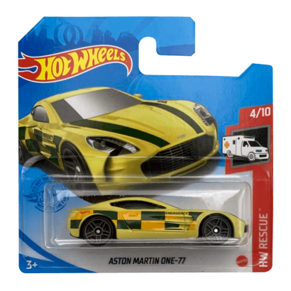 Машинка Базовая Hot Wheels Aston Martin One-77 Rescue 1:64 GTB13 Yellow - Retromagaz