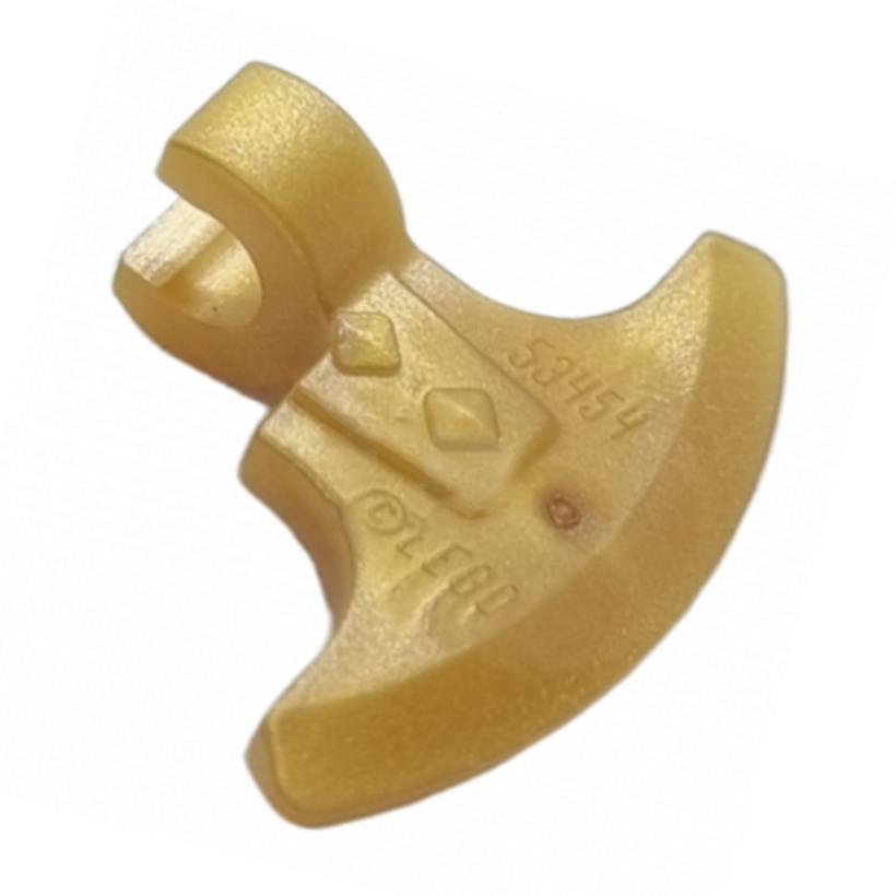 Зброя 4шт Lego Сокира Head Clip-on 53454 15549 15550 20731 53705 61851 65042 79805 4609632 Pearl Gold Б/У - Retromagaz