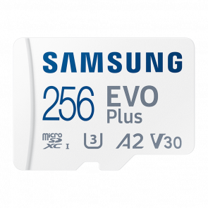 Карта Пам'яті Samsung Evo Plus UHS-I U3 V30 A2 + SD Adapter 256GB - Retromagaz