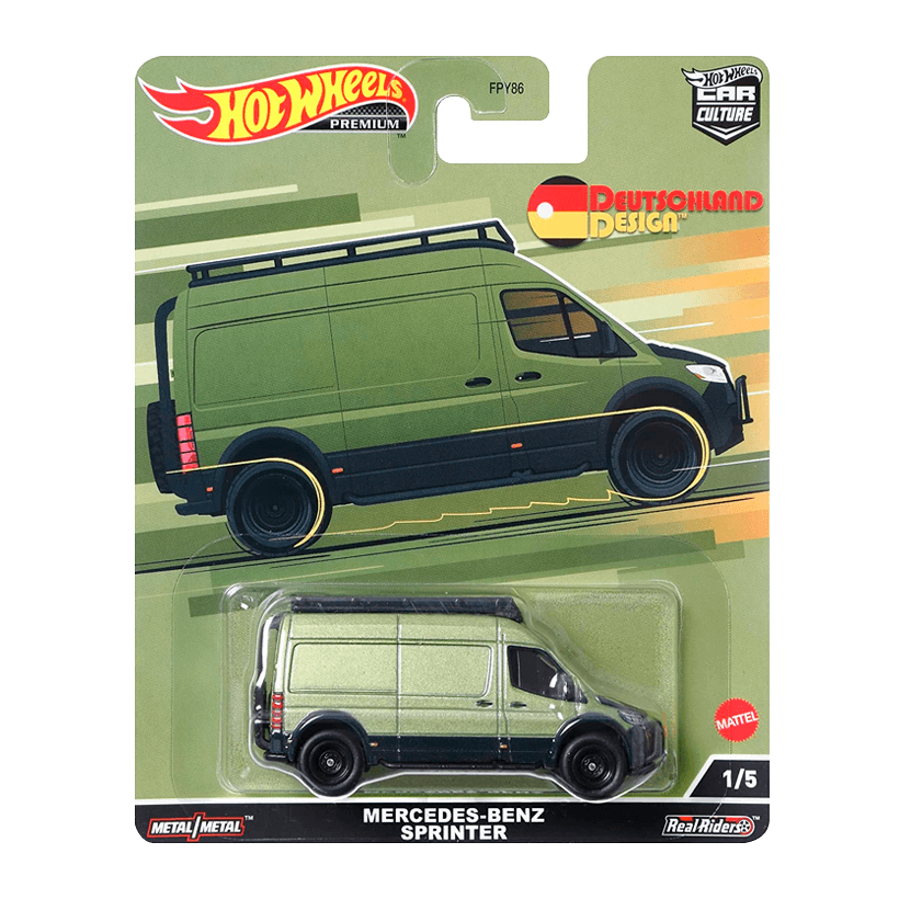 Машинка Premium Hot Wheels Mercedes-Benz Sprinter Deutschland Design 1:64 HCJ96 Green - Retromagaz