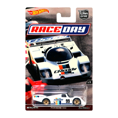 Машинка Premium Hot Wheels Porsche 962 Race Day DWH76 White Новий - Retromagaz