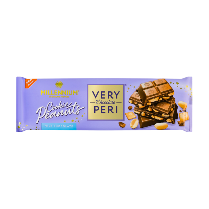 Шоколад Молочний Millennium Very Peri з Начинкою, Печивом та Арахісом 270g - Retromagaz