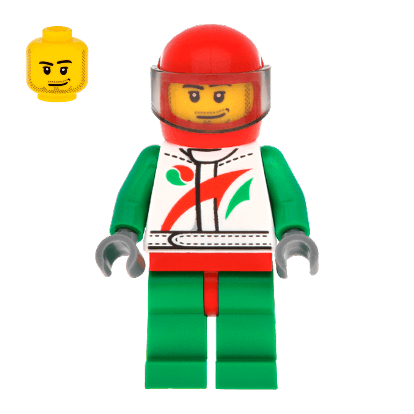 Фігурка Lego Race 973pb1373 Car Driver White Race Suit City cty0435 Б/У - Retromagaz
