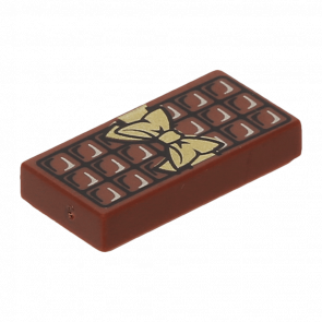 Плитка Lego with Groove with Candy Bar Chocolate Blocks and Gold Bow Pattern Декоративная 1 x 2 3069bpb0440 6139435 Reddish Brown 4шт Б/У - Retromagaz