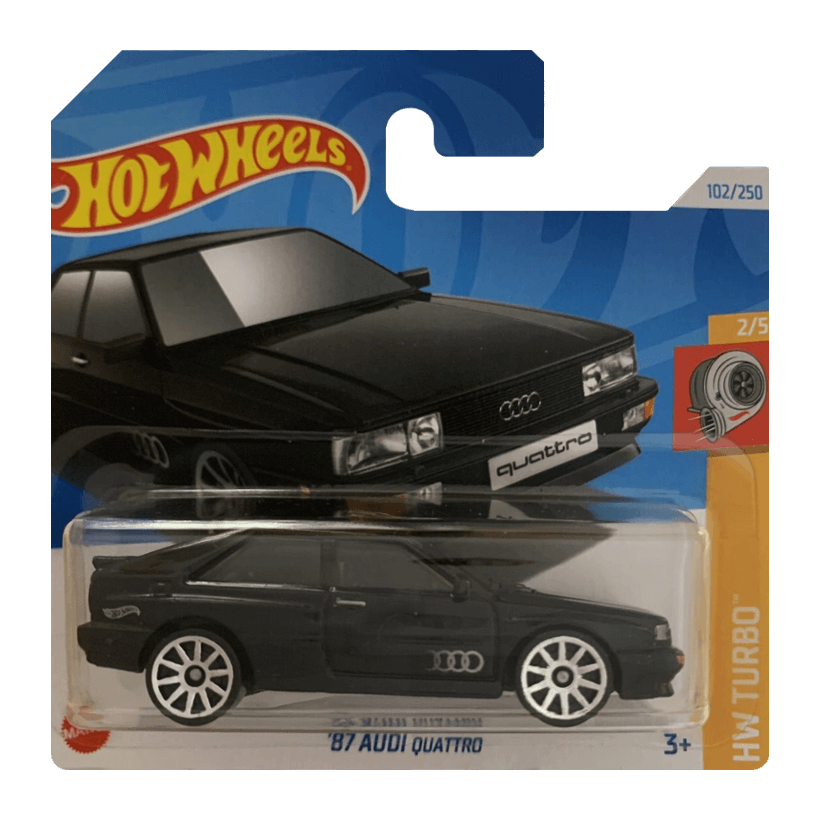 Машинка Базова Hot Wheels '87 Audi quattro Turbo 1:64 HTD24 Black - Retromagaz
