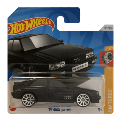 Машинка Базова Hot Wheels '87 Audi quattro Turbo 1:64 HTD24 Black - Retromagaz