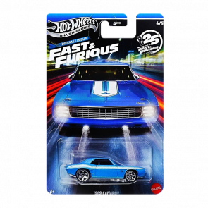 Тематическая Машинка Hot Wheels 1969 Camaro Fast & Furious 1:64 JKX13 Blue - Retromagaz
