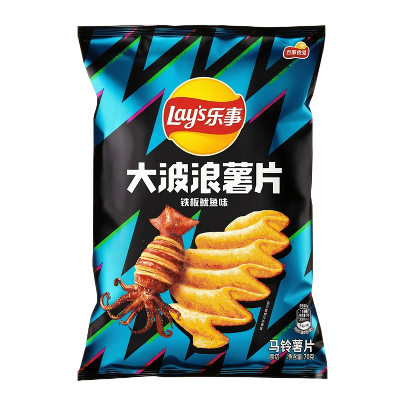 Чипсы Lay's Азиатские Grilled Squid Flavor со Вкусом Жареного Кальмара 70g - Retromagaz