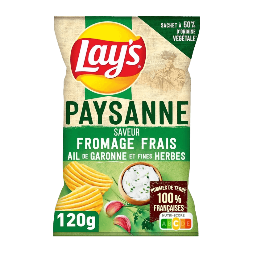 Чипси Lay's Paysanne зі Смаком Вершкового Сиру та Часнику 120g - Retromagaz