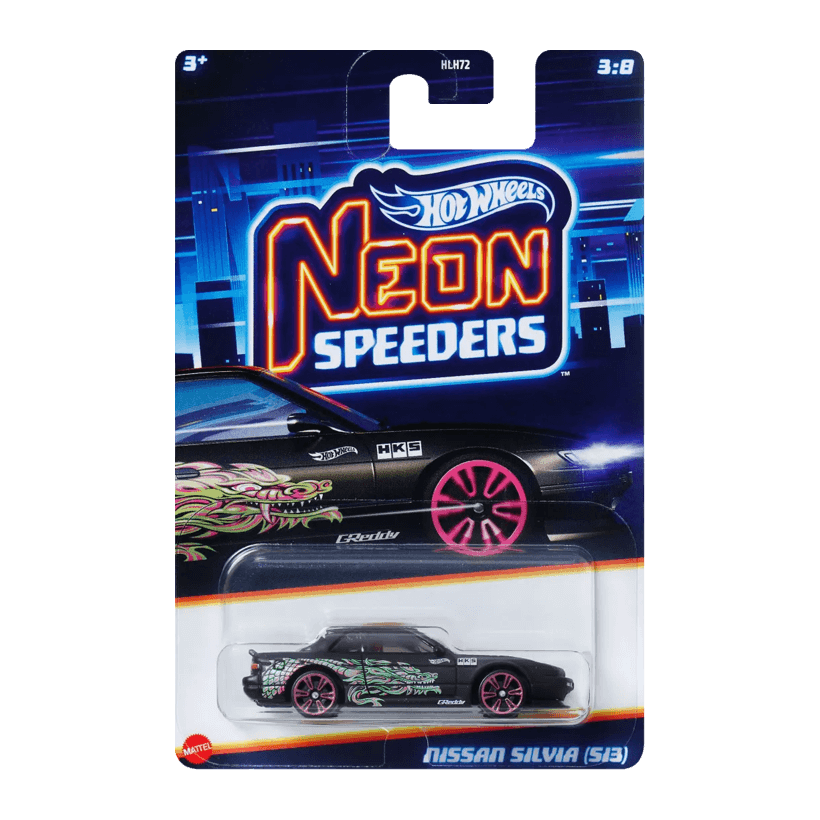 Тематична Машинка Hot Wheels Nissan Silvia (S13) Neon Speeders 1:64 JBY94 Black - Retromagaz